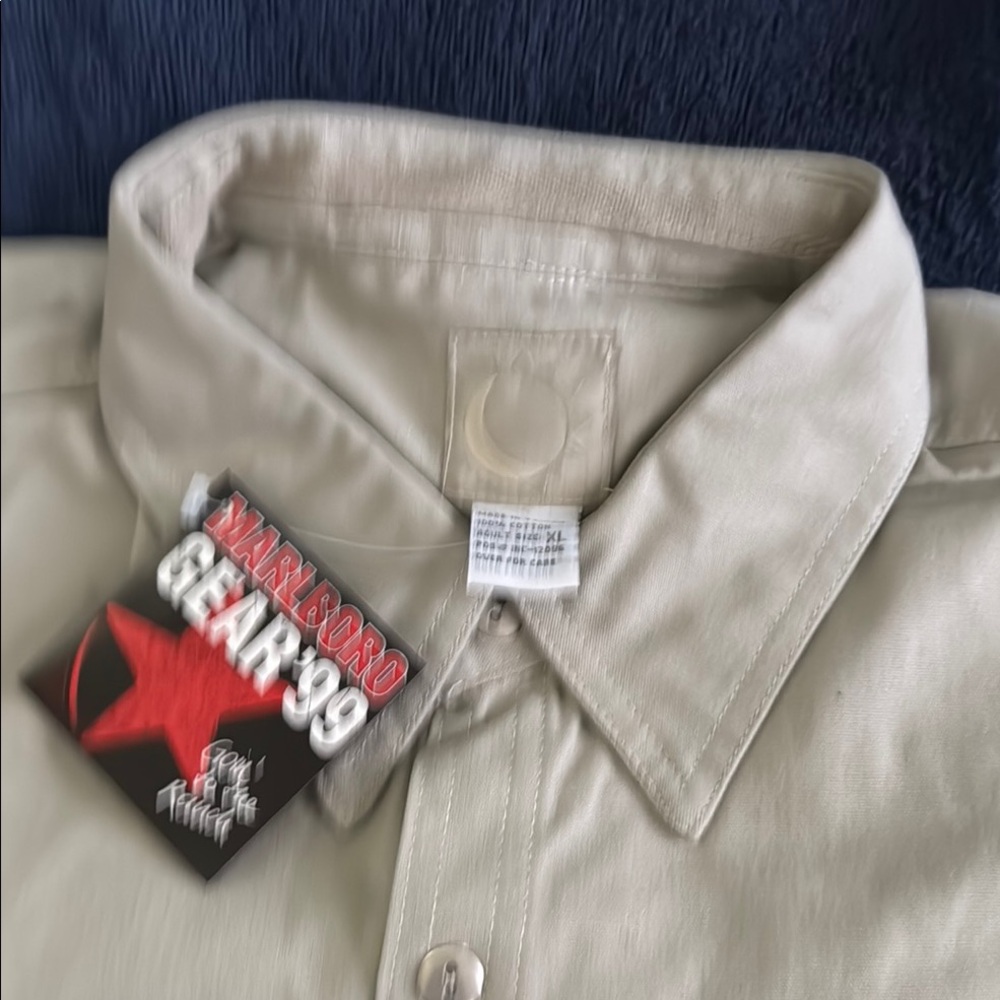 Marlboro Tan Casual Button Down Shirt